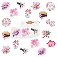 500 Pcs Cherry Blossom Aesthetic Round Seal Label Selfadhesive Stickers For Christmas Halloween Party Decorations For Scrapbook