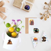 500 Pcs Cowboy Aesthetic Cute Round Seal Label Selfadhesive Stickers For Christmas Halloween Party Decorations For Scrapbooking