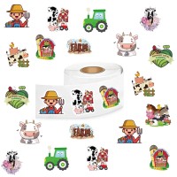 500 Pcs Farm Animals Aesthetic Cute Round Seal Label Selfadhesive Stickers For Christmas Halloween Party Decorations For Kid Te