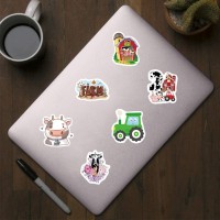 500 Pcs Farm Animals Aesthetic Cute Round Seal Label Selfadhesive Stickers For Christmas Halloween Party Decorations For Kid Te