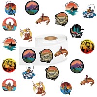 500 Pcs Go Fishing Aesthetic Round Seal Label Selfadhesive Stickers For Christmas Halloween Party Decorations For Scrapbooking