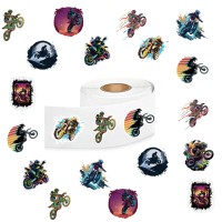 500 Pcs Motocross Aesthetic Cute Round Seal Label Selfadhesive Stickers For Christmas Halloween Party Decorations For Scrapbook