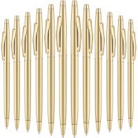 Unibene 18 Pack Slim Gold Ballpoint Pens Black Ink 2 Mm Black Ink Nice Gift For Business Office Students Teachers Wedding Chr