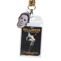 Halloween The Curse Of Michael Myers Lanyard Clear Id Badge Holder W 2 Metal Pendant