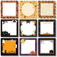 9 Pieces Halloween Sticky Note Selfadhesive Halloween Note Pads With Spider Pumpkin Bat Eyeball Halloween Memo Notes For Hallow