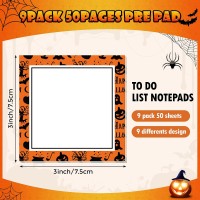 9 Pieces Halloween Sticky Note Selfadhesive Halloween Note Pads With Spider Pumpkin Bat Eyeball Halloween Memo Notes For Hallow