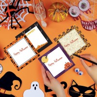 9 Pieces Halloween Sticky Note Selfadhesive Halloween Note Pads With Spider Pumpkin Bat Eyeball Halloween Memo Notes For Hallow