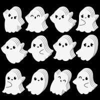 48Pcs Halloween Ghost Sticky Notes Selfadhesive Halloween Cute Ghost Note Pads Removable Ghost Memo Notes For Halloween School