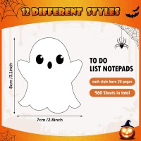 48Pcs Halloween Ghost Sticky Notes Selfadhesive Halloween Cute Ghost Note Pads Removable Ghost Memo Notes For Halloween School