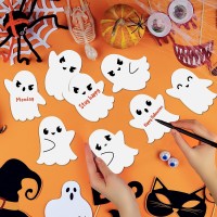 48Pcs Halloween Ghost Sticky Notes Selfadhesive Halloween Cute Ghost Note Pads Removable Ghost Memo Notes For Halloween School