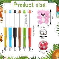 Ctosree 36 Sets Beadable Pens Diy Cute Animal Silicone Beads Beadable Pen Bead Ballpoint Pen Black Ink Bulk School Gift Pen For