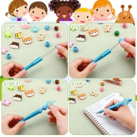 Ctosree 36 Sets Beadable Pens Diy Cute Animal Silicone Beads Beadable Pen Bead Ballpoint Pen Black Ink Bulk School Gift Pen For