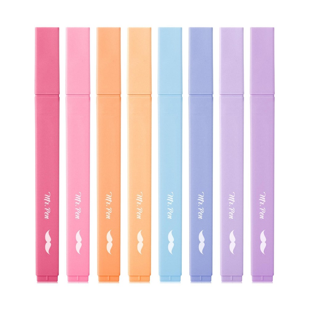 Mr Pen Aesthetic Highlighters 8 Pcs Chisel Tip Assorted Colors No Bleed Bible Highlighter Pastel Pastel Highlighter Set