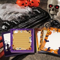 16 Pieces Halloween Sticky Note Selfadhesive Halloween Note Pads With Spider Pumpkin Bat Eyeball Halloween Memo Notes For Hallo