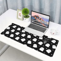 Cute Ghost Mouse Pad Xl 315 X 118 Inch Halloween Kawaii Spooky Funny Design Black White Gaming Mousepad Extended Large Laptop