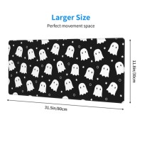 Cute Ghost Mouse Pad Xl 315 X 118 Inch Halloween Kawaii Spooky Funny Design Black White Gaming Mousepad Extended Large Laptop