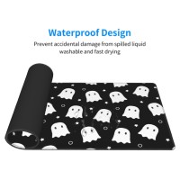 Cute Ghost Mouse Pad Xl 315 X 118 Inch Halloween Kawaii Spooky Funny Design Black White Gaming Mousepad Extended Large Laptop