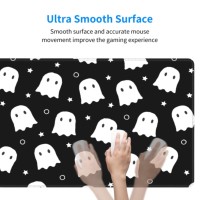 Cute Ghost Mouse Pad Xl 315 X 118 Inch Halloween Kawaii Spooky Funny Design Black White Gaming Mousepad Extended Large Laptop