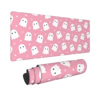 Pink Cute Ghost Mouse Pad Xl 315 X 118 Inch Halloween Kawaii Spooky Funny Design Gaming Mousepad Extended Large Laptop Keyboar