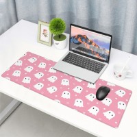 Pink Cute Ghost Mouse Pad Xl 315 X 118 Inch Halloween Kawaii Spooky Funny Design Gaming Mousepad Extended Large Laptop Keyboar