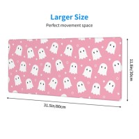 Pink Cute Ghost Mouse Pad Xl 315 X 118 Inch Halloween Kawaii Spooky Funny Design Gaming Mousepad Extended Large Laptop Keyboar