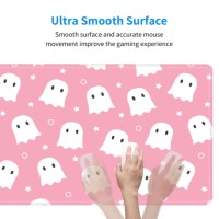 Pink Cute Ghost Mouse Pad Xl 315 X 118 Inch Halloween Kawaii Spooky Funny Design Gaming Mousepad Extended Large Laptop Keyboar