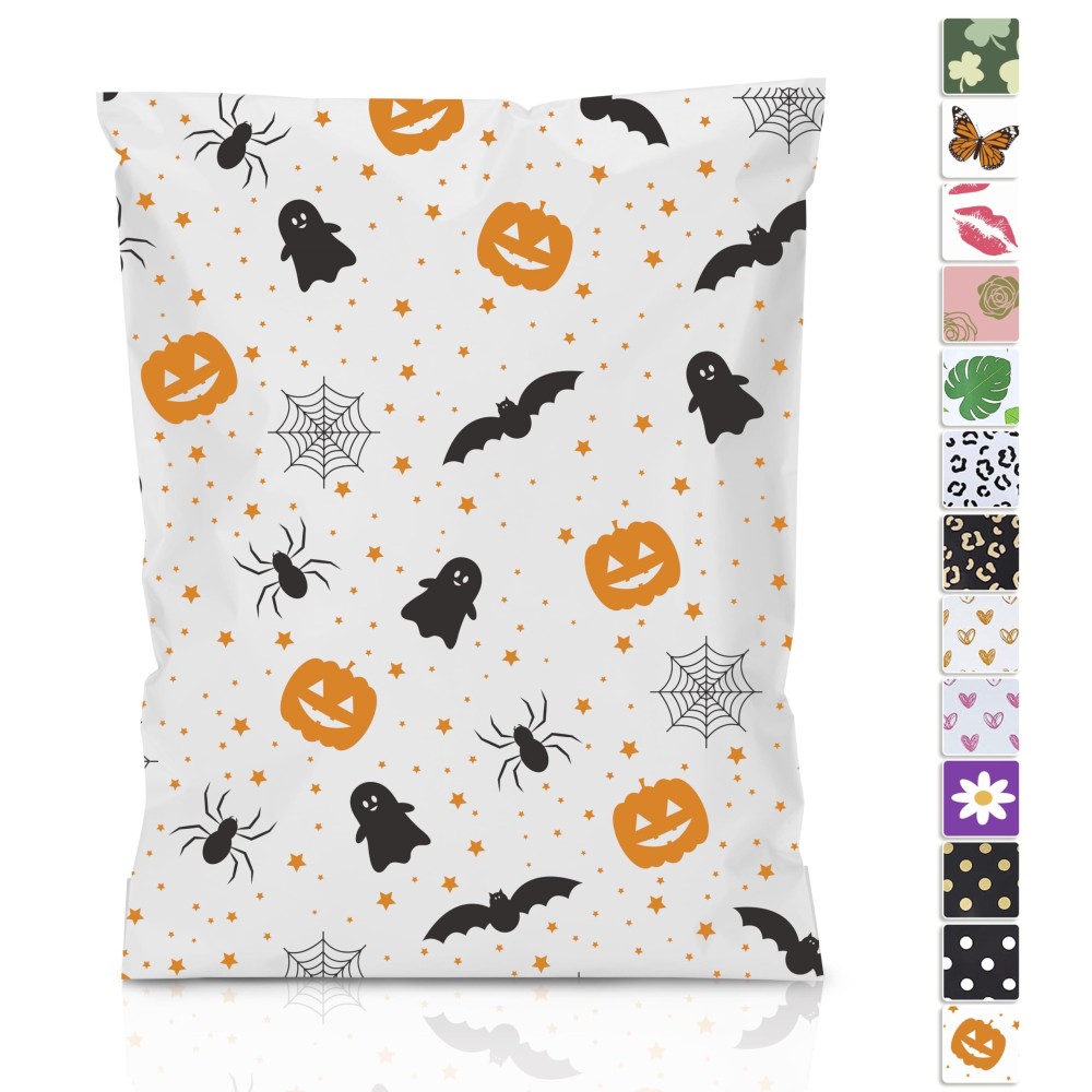 Jinruikj Halloween Poly Mailer 10X13 Inch 100 Pcs Waterproof And Tearresistant Shipping Bags For Clothing Cute Mailing Envelo