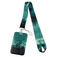 Juanooo Horror Halloween Lanyard Id Holder Green Id Lanyard With Badge Holder Cool Keychain For Women Men Teens Kids For Id Badg