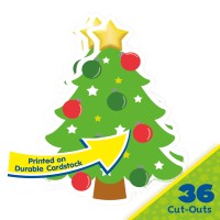 Eureka Christmas Tree Paper Cut-Out Classroom Decorations For Teachers  36 Pieces