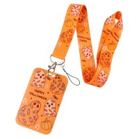 Bkbkaak Halloween Lanyard With Id Holder Cute Girls Kids Lanyard For Id Badges Aesthetic Neck Lanyard For Keys Holiday Gift