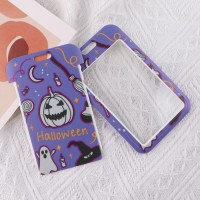 Bkbkaak Purple Halloween Lanyard With Id Holder Cute Girls Kids Lanyard For Id Badges Aesthetic Neck Lanyard For Keys Holiday Gi