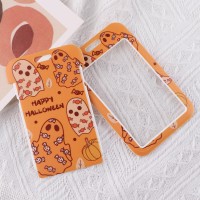 Bkbkaak Cute Halloween Lanyard With Badge Holder And Retractable Reel Clip Orange Funny Lanyards Id Name Card Holder For Keys Gi