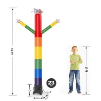 Mounto 10Ft Inflatable Dancer Waving Tube Man Puppet For Store Sign Rainbow