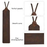 Outus Leather Bookmark Classic Stitched Bookmark Leather Page Markers For Men Women Kids Halloween Christmas Bookworms Writers