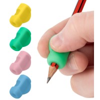 Stylo Pack Of 4 Pencil Grips For Kids Handwriting Perfect Pencil Holders For Kids Home Schooling And Preschool Writing Tools For