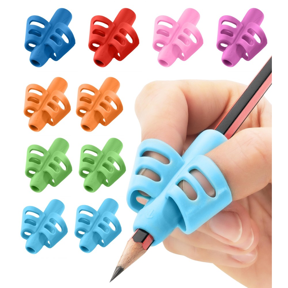 Stylo Pack Of 3 Pencil Grips For Kids Handwriting Perfect Pencil Holders For Kids Home Schooling And Preschool Writing Tools For