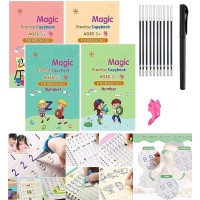 Easter Basket Stuffers Fillers Gift 4Pc Magic Practice Handwriting Copybook For Kids With Pen Refill English Cursive Reusable Ag