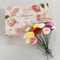 Yawthin Mothers Day False Flower Calendar Mothers Day Artificial Flowers Countdown Calendar 24 Days Different Rose Advent Cal