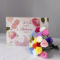 Yawthin Mothers Day False Flower Calendar Mothers Day Artificial Flowers Countdown Calendar 24 Days Different Rose Advent Cal