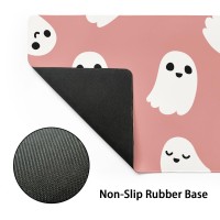 Halloween Cute Ghost Mouse Pad Kawaii Cartoon Spooky Funny Spirit Extended Desk Mat Nonslip Rubber Base Stitched Edge Large Xl