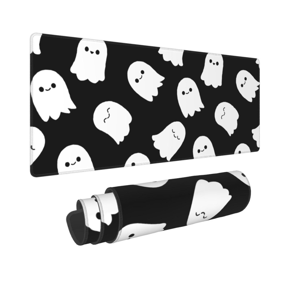 Halloween Ghost Mouse Pad 315 X 118 Inch Xl Cute Spooky Black White Kawaii Funny Design Gaming Mousepad Extended Large Laptop