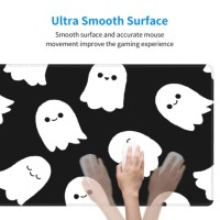 Halloween Ghost Mouse Pad 315 X 118 Inch Xl Cute Spooky Black White Kawaii Funny Design Gaming Mousepad Extended Large Laptop