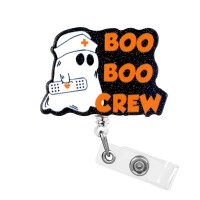 Dimeho Ghost Badge Holder Crew Retractable Reel Id Card Clip Funny Boo Nurse Name Tag Holder Pediatrics Nursing Badge Clips For