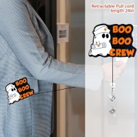 Dimeho Ghost Badge Holder Crew Retractable Reel Id Card Clip Funny Boo Nurse Name Tag Holder Pediatrics Nursing Badge Clips For