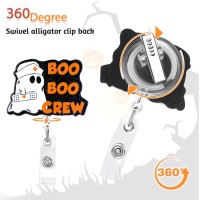 Dimeho Ghost Badge Holder Crew Retractable Reel Id Card Clip Funny Boo Nurse Name Tag Holder Pediatrics Nursing Badge Clips For