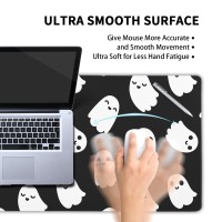 Halloween Cute Ghost Mouse Pad Large Kawaii Cartoon Spooky Funny Spirit Extended Desk Mat Nonslip Rubber Base Stitched Edge Lar