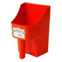 Little Giant Plastic Enclosed Feed Scoop Red Heavy Duty Durable Stackable Feed Scoop With Measure Marks 3 Quart Item No 15