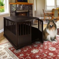 Casual Home Wooden Extra Large Pet Crate, End Table, Espresso