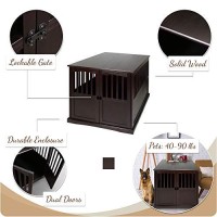 Casual Home Wooden Extra Large Pet Crate, End Table, Espresso