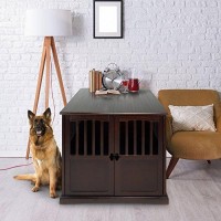 Casual Home Wooden Extra Large Pet Crate, End Table, Espresso